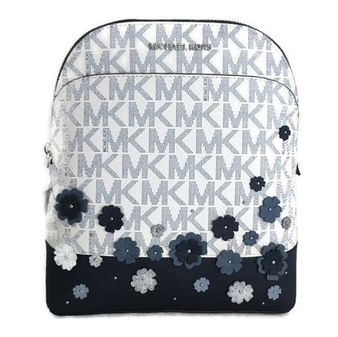 michael kors large emmy backpack flower print blue|Michael Kors Emmy saffiano.